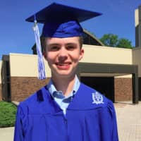 <p>Tommy Crimmins will be attending Wake Forest University to study business. He and his fellow Wilton High seniors held their graduation ceremony Saturday.</p>