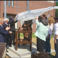 <p>The unveiling of the Hatters&#x27; Monument at Danbury City Hall.</p>