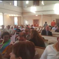<p>Several hundred people attend the Interfaith Vigil at the First Congregational Church in Danbury to pay tribute to the victims of the Orlando shooting.</p>