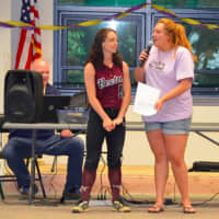 <p>Faith Banca (left) and Rebecca Cruz (right) at a Dine Into the Sunlight event. Banca was the captain of Becton&#x27;s softball team.</p>