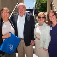 <p>L to R: Maryanne White, Materials Management Services employee for more than 49 years, Mayor Mike Cindrich, Kerry Flynn-Barrett, VP of Human Resources and employee for more than 33 years at NWH and Daphne Viders, NWH Centennial Manager</p>