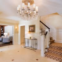 <p>The home at 11 Hedgerow Lane in Greenwich features a gorgeous entrance.</p>