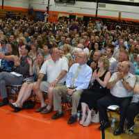 <p>A packed crowd fills Pawling High School&#x27;s gym for the 2016 commencement.</p>