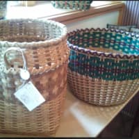 <p>Handmade baskets for sale at the Appalachian Craft Fair in Sherman</p>