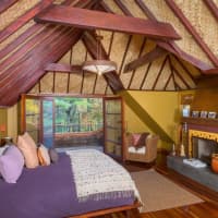 <p>Imagine yourself on a safari in the spacious master bedroom, complete with a fire place and balcony.</p>