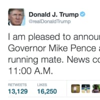 <p>Donald Trump officially announced Indiana Gov. Mike Pence as his running mate in this tweet posted Friday morning.</p>