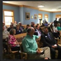 <p>Thirteen small business funders and support group representatives gather at Trumbull Town Hall to offer their elevator pitches to local entrepreneurs, small business owners, advisers and bankers.</p>
