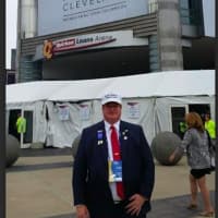 <p>Bob Ferguson of Weston checks out the Quicken Loans Arena, home to the Republican National Convention.</p>