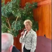 <p>WWE executive Linda McMahon addresses the Connecticut delegates on the final day of the Republican National Convention.</p>