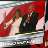 <p>Donald J. Trump and his wife Melania</p>