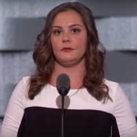 <p>Erica Smegielski speaks at the Democratic National Convention on Wednesday evening in support of Hillary Clinton.</p>
