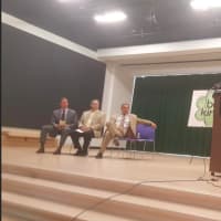 <p>Newtown First Selectman Patricia Llodra speaks at Media Access Day at the new Sandy Hook School</p>