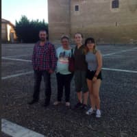 <p>On Julia&#x27;s day to spend with her Spanish family, she visited her host step-father&#x27;s (Fernando&#x27;s) village outside of the castle in Valladolid, which was called Fuensaldaña.</p>