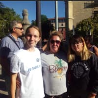 <p>Danbury resident Julia Bauer, left, with Eva, her host mom, and Sandra, her host sister, on her trip to Valladolid, Spain</p>