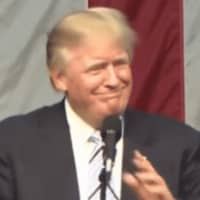 <p>Donald Trump speaking at a rally at Sacred Heart University in Fairfield, Conn., on Saturday night.</p>