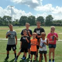 <p>Back: Ryan Ward (Rutherford), Brian Stanzione (Saddle Brook), Spencer Lee (Hasbrouck Heights). Front: Michael Napolitano (Hasbrouck Heights), Jonathan Cuccio (Hasbrouck Heights), Jaqueline Karcic (Hasbrouck Heights), Alaina Campbell (Hackettstown).</p>
