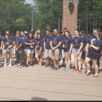 <p>Western Connecticut University&#x27;s class of 2020 participate in the school&#x27;s &quot;Entering the Gates&quot; ceremony on Friday afternoon</p>