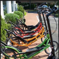 <p>ElliptiGOs in many different colors at the Ridgefield Running Company on demo day</p>