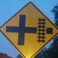 <p>This railroad crossing warning sign was recently installed along the Saw Mill River Parkway in Chappaqua.</p>
