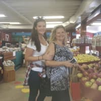 <p>From left, Nicole and Bridget Secor of Bethel visiting Blue Jay Orchards</p>