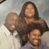 <p>From left, Mark Drayton, Nadine McClain-Drayton and Edwina Lawyer of New Fairfield, who lost their home in a fire last Saturday.</p>