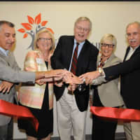 <p>From left, Sen. Carlo Leone, Kathleen Bordeon, Mayor David Martin; Karen Kelly, senior VP and CMO First County Bank, VP of the First County Bank Foundation and SilverSource Board Chair; Donald J. Case, D.M.D., former SilverSource Board Chair.</p>