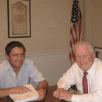 <p>Fairfield Engineering Manager Bill Hurley and First Selectman Mike Tetreau.</p>