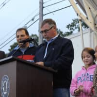 <p>Suffern Chamber of Commerce Vice President Joe Mikulka (center) and President Aury Licata (second from left) honored Grace VanderWaal this past Saturday.</p>
