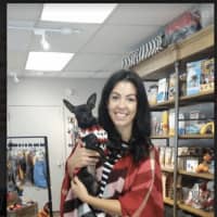 <p>Greenwich resident Sarah Bamford and her dog Sumi at Raleigh &amp; Co. ,which has opened a monthly bark bar for pet lovers and dogs.  Sumi is a rescue Chihuahua who is 11 months old.</p>
