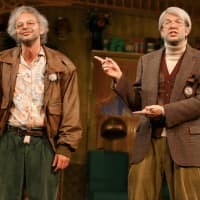 <p>Nick Kroll, left, and John Mulaney, right, play crocthety old men in &quot;Oh, Hello on Broadway.&quot;</p>