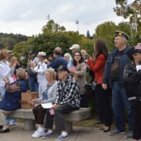 <p>Over 100 people attend the ninth annual Walk of Honor at the War Memorial in Danbury.</p>