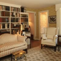 <p>The home has a magnificent library.</p>