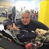 <p>Al DiGuido of Al&#x27;s Angels with Ethan Takacs in Bridgeport, who suffers from spinal muscular atrophy.</p>