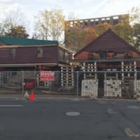 <p>The Hoyt-Barnum House cut in two and ready to be moved to its new location on Sunday.</p>