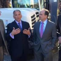 <p>Mayor Joe Ganim, second from right, joined the developers in announcing construction will start soon for the $120 million Cherry Street Lofts project to transform the former Bassick Casters building and others into a housing and school complex.</p>