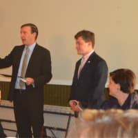 <p>Chris Murphy recognizes Danbury High School senior Joseph Taylor in recognition of his recent nomination to the United State Air Force Academy.</p>