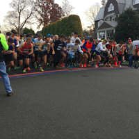 <p>And they&#x27;re off! Runners at the start of the Pequot Club Thanksgiving Day Road Race on Thursday.</p>