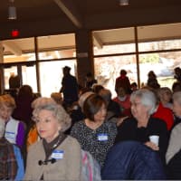 <p>Over 150 people attend the talk given by CNN anchor Alisyn Camerota at Temple Israel in Westport.</p>