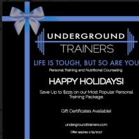 <p>The Underground Trainers in Rutherford is offering a holiday promotion.</p>