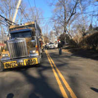 <p>A crash involving a truck with an oversized load was closing Riverside Avenue in Greenwich.</p>