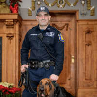 <p>Cali and her partner Yonkers Police Officer Robert Ascolillo.</p>