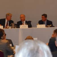 <p>Mayor Mark Boughton speaks at the State of the City Address at the Crowne Plaza Danbury.</p>