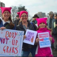 <p>From left, Deb Larsen, Kate and Abby Gombos</p>
