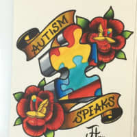 <p>Hernandez donated this piece to an Autism Speaks event.</p>