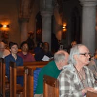 <p>Over 60 people attend the talk at St. Paul&#x27;s On The Green in Norwalk on Monday.</p>