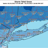 <p>A look at the snowfall projections for Tuesday&#x27;s clipper system.</p>