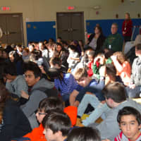 <p>There is a large turnout at the Westside Middle School Academy in Danbury to watch the kids participate in the space program.</p>