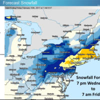 <p>A look at projected snowfall totals for Thursday&#x27;s winter storm.</p>