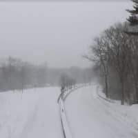 <p>The Merritt Parkway on Thursday in the snowstorm</p>
