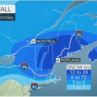 <p>Parts of New England could see up to two feet of snow from the storm that will impact the Hudson Valley.</p>